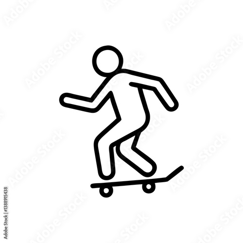 Skateboarder line Vector Icon
