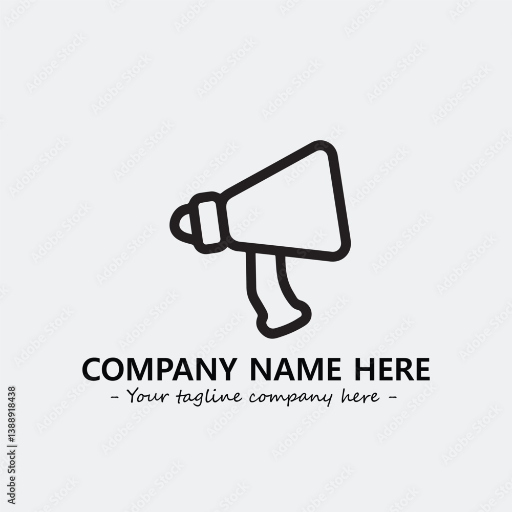 Naklejka premium Megaphone illustration black and white for logo company vector image 
