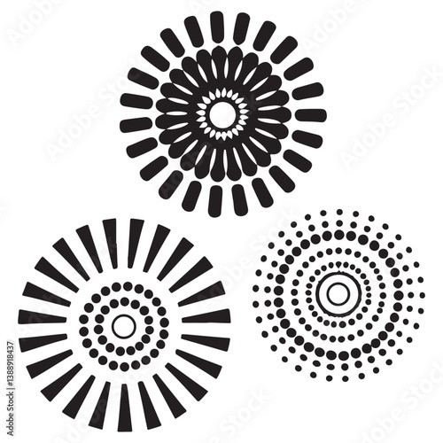 Modern abstract background. Halftone dots in circle form. Spiral logo, icon or design element