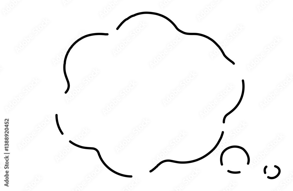 破線のもくもく吹き出し 破線のもくもく吹き出し