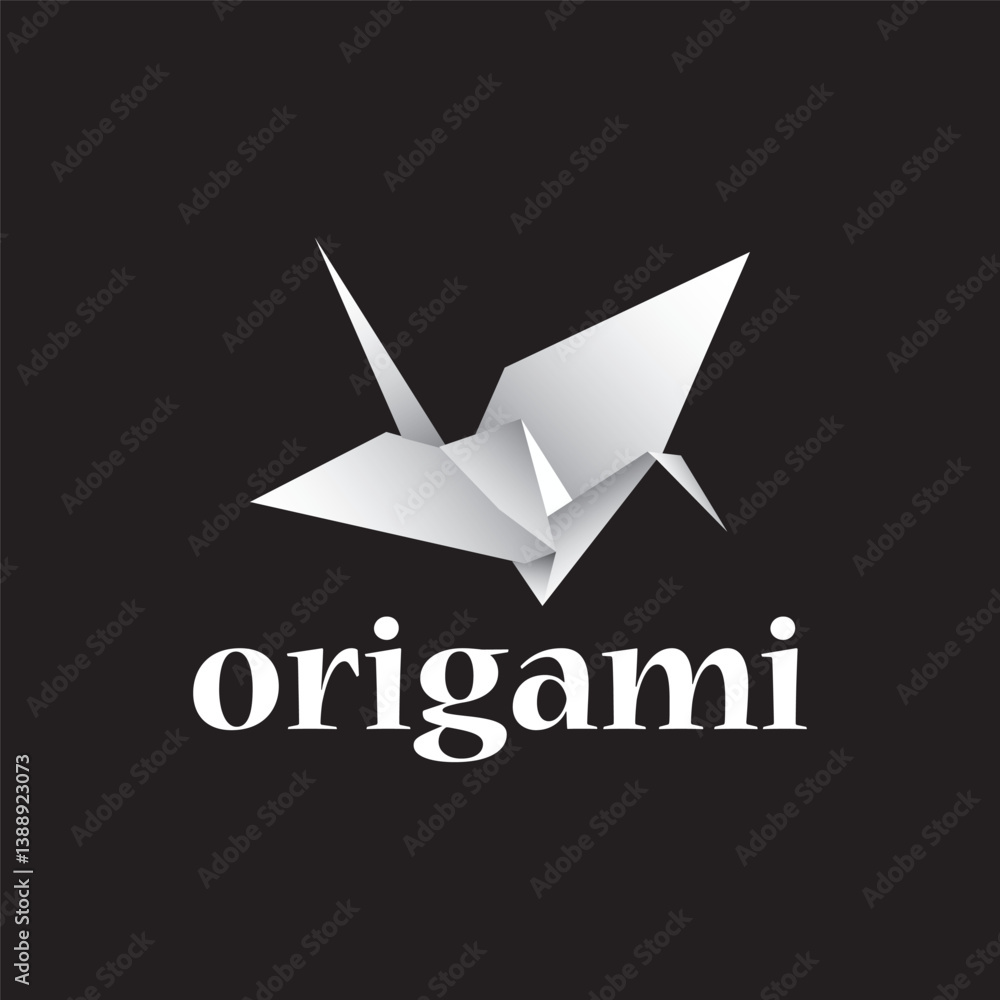 Obraz premium origami bird logo vector