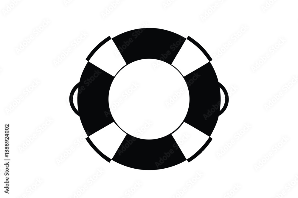 Silhouette design of a lifebuoy ring icon illustration.eps Silhouette design of a lifebuoy ring icon illustration.eps