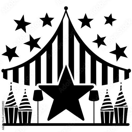Stars & Stripes Bash Vector | Patriotic Printable Graphic Design File