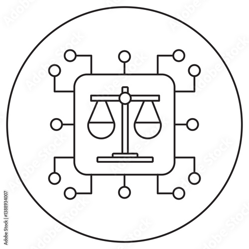 Safety and Bias Icon, Balancing Safety and Bias Toward Ethical Innovation, Eliminating Bias, Enhancing Safety The Future of Responsible Systems, vector
