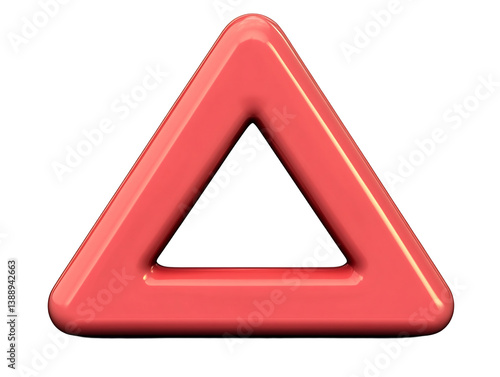 Free Download Bright coral triangle shape glows softly against white background. AI Generated - GFXLoad