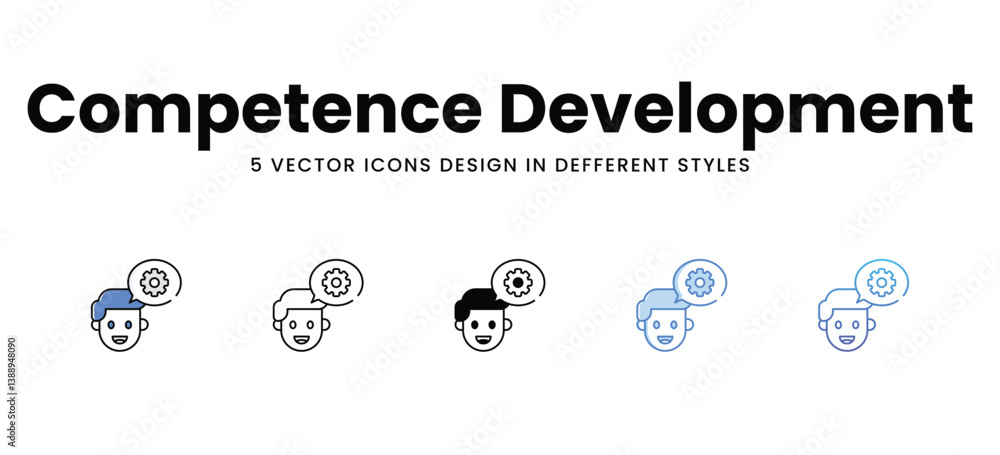 Competence Development vector icons set stock illustration Competence Development vector icons set stock illustration