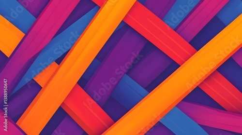 Wallpaper Mural Vibrant Intersecting Lines in Striking Purple and Orange Abstract Background Torontodigital.ca