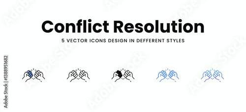 Conflict Resolution vector icons set stock illustration
