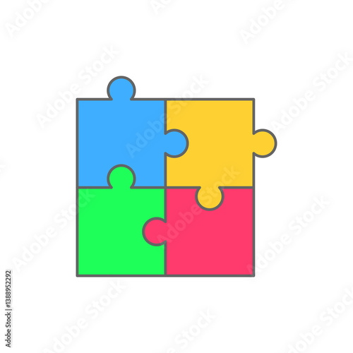 Puzzle Icon. Puzzle Vector Icon in line style design. Symbol of Puzzle. Vector illustration.
