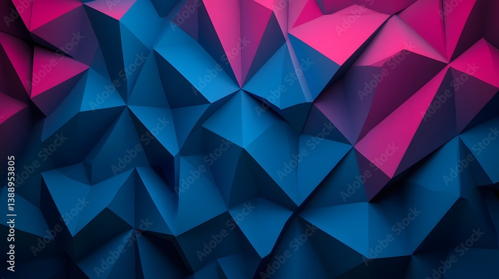 Fototapeta premium Dynamic Geometric Patterns in Vibrant Blue and Pink Hues