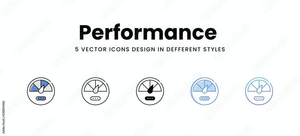Performance vector icons set stock illustration Performance vector icons set stock illustration