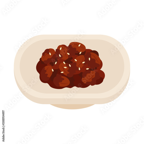 ピーナッツ味噌。フラットなベクターイラスト。
Miso peanuts. Flat vector illustration.