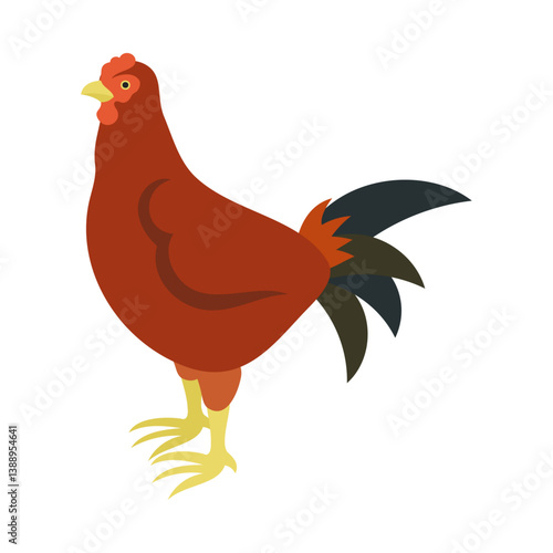 雄のシャモ。フラットなベクターイラスト。
Male gamecock. Flat vector illustration.