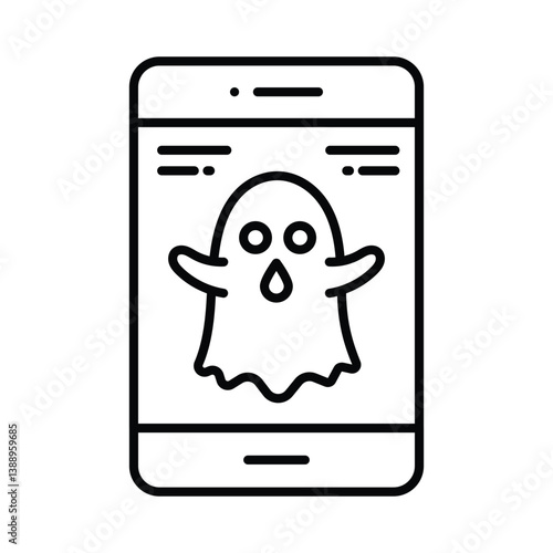 Boo Game  vector outline icon. EPS 10 file