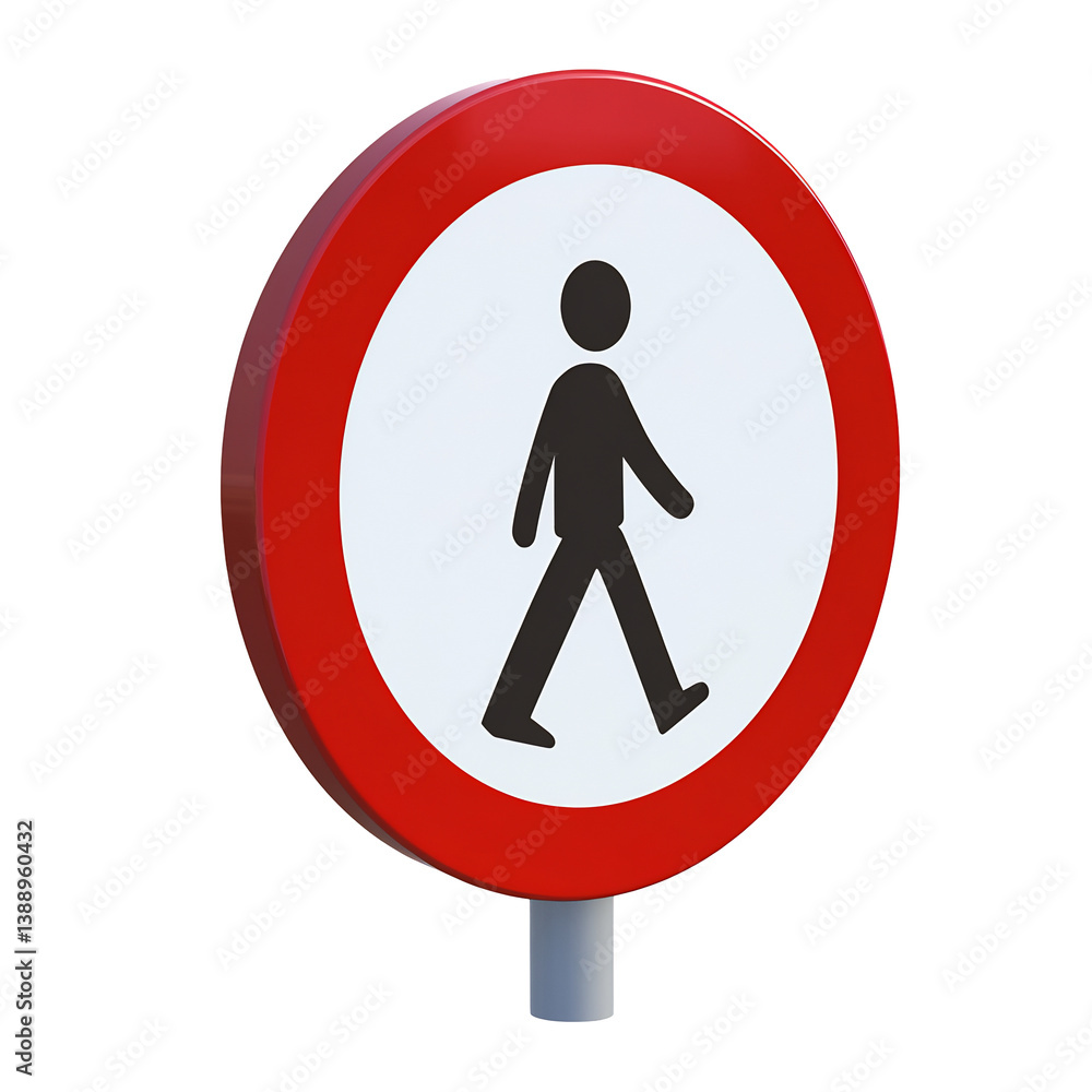 No Pedestrians Allowed Sign Bold Red Circle Graphic. AI Generated No Pedestrians Allowed Sign Bold Red Circle Graphic. AI Generated