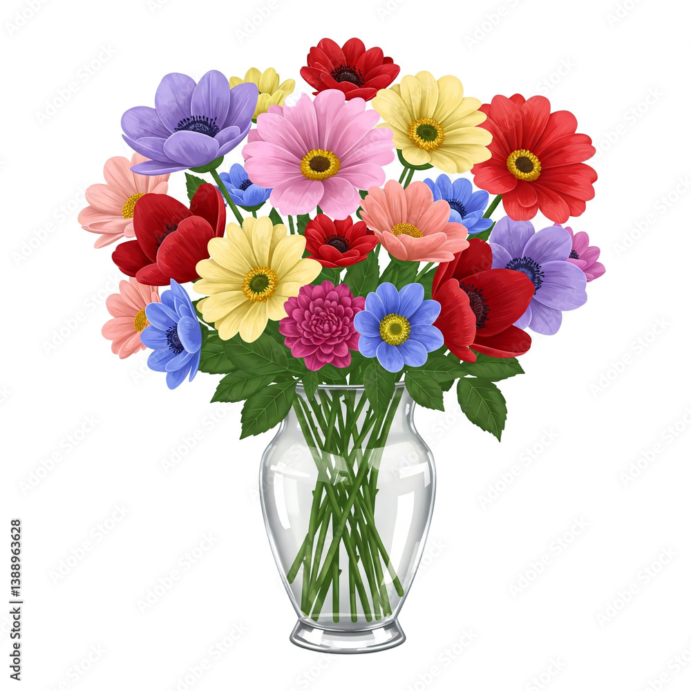 Fototapeta premium Mixed flower arrangement.isolate on white background.