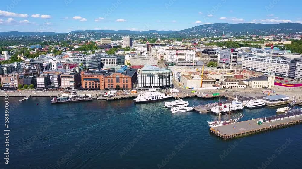 Aker Brygge aerial view, Oslo Aker Brygge aerial view, Oslo