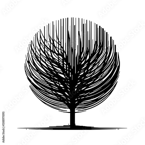 tree silhouette isolated on white