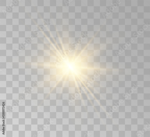 Transparent yellow sunlight special lens flash light effect. Front solar flare lenses	