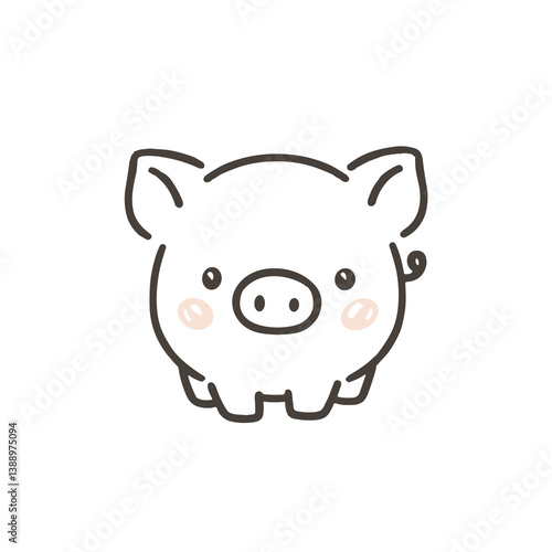 vector illustration of a pig
