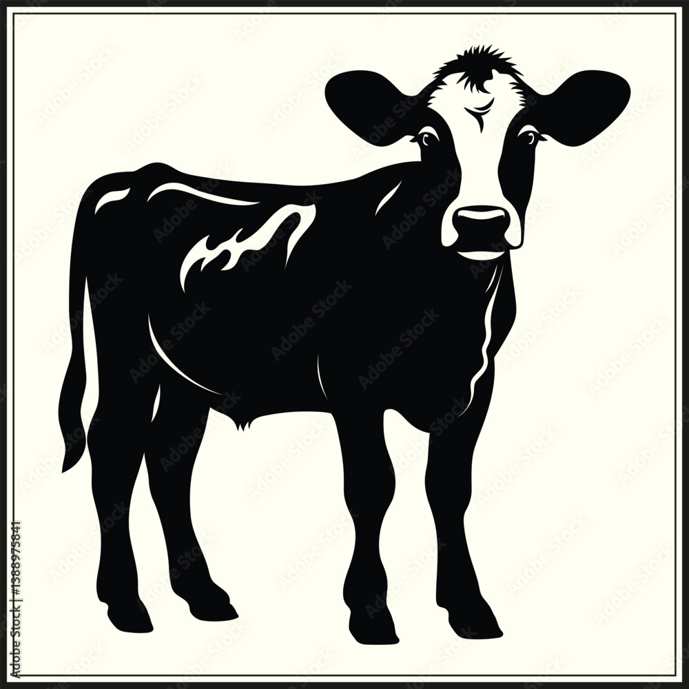 Fototapeta premium Calf Silhouette, Farm