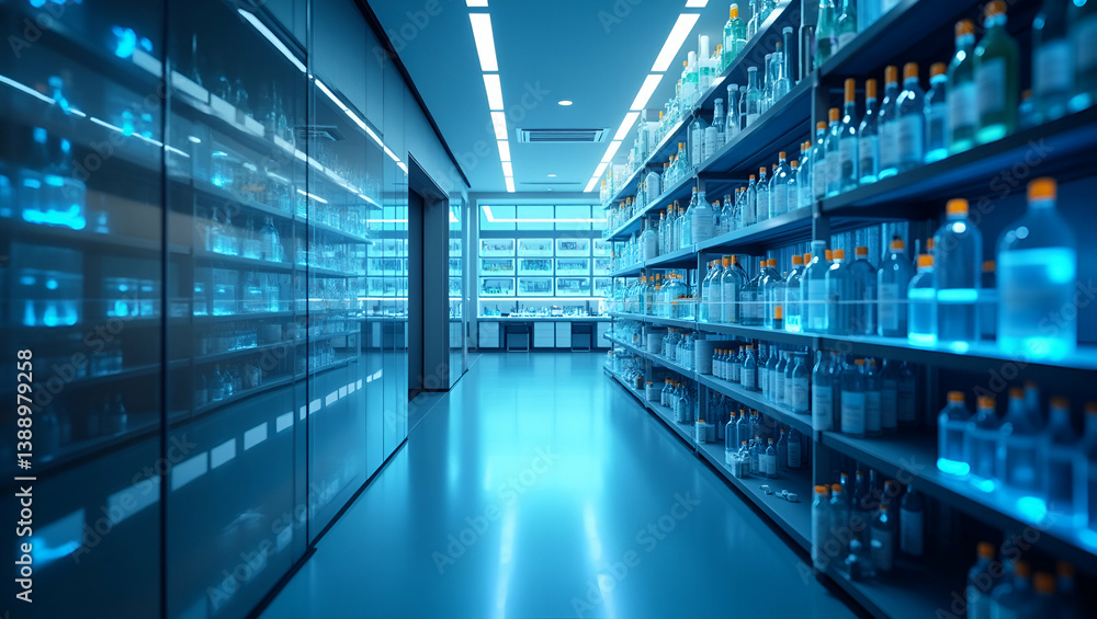 State of art genomic research center employing AI powered genomic insights with robust machine learning and digital sequencing for precision medicine innovation in Photo Stock Concept and empty spa State of art genomic research center employing AI powered genomic insights with robust machine learning and digital sequencing for precision medicine innovation in Photo Stock Concept and empty spa