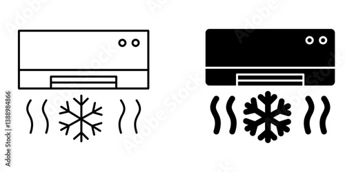 Air Cooling  Icon – Line & Glyph Style