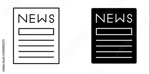 Newspaper   Icon – Line & Glyph Style