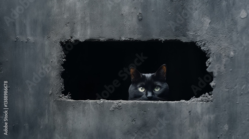 Young crazy surprised cat make big eyes closeup. Young cat looking surprised and scared. Emotional surprised wide big eye kitten at home