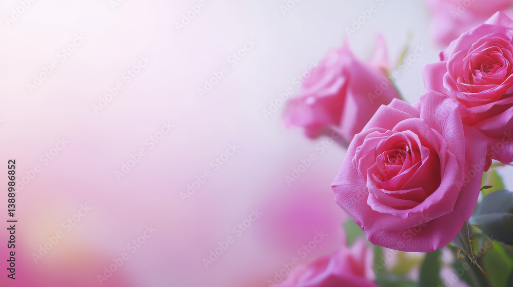 Romantic pink roses in soft focus, symbolizing love and beauty Romantic pink roses in soft focus, symbolizing love and beauty