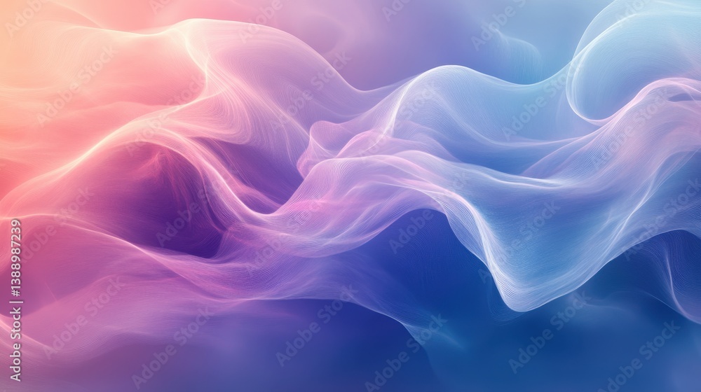 Fototapeta premium Abstract colorful wavy patterns in soft pastel hues