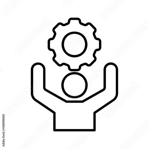 Person with a Gear Overhead