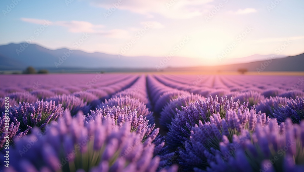 Obraz premium Lavender Fields in Bloom: Captivating Purple Landscapes & Botanical Elegance for Premium Nature Stock Imagery - Perfect for Photo Stock Concepts