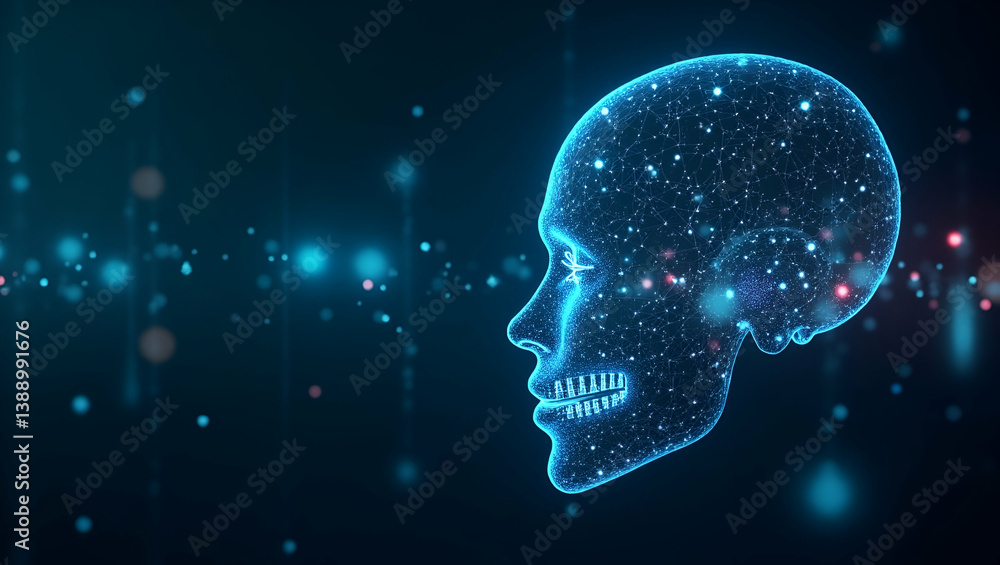 Obraz premium Large Scale Autonomous AI Frameworks: A Visual Narrative of Integrated Digital Networks and Expansive Technological Systems in Stock Photography with Compelling Composition and Left-Side Space