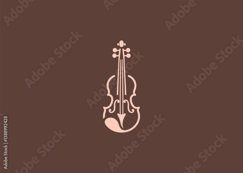 Minimalist violin logo for music-related brands