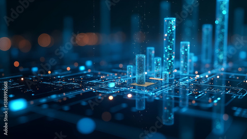 Elegant imagery depicting autonomous AI systems seamlessly integrating real time data processing and adaptive learning to perform complex tasks in futuristic settings in  Photo Stock  Concept  and emp