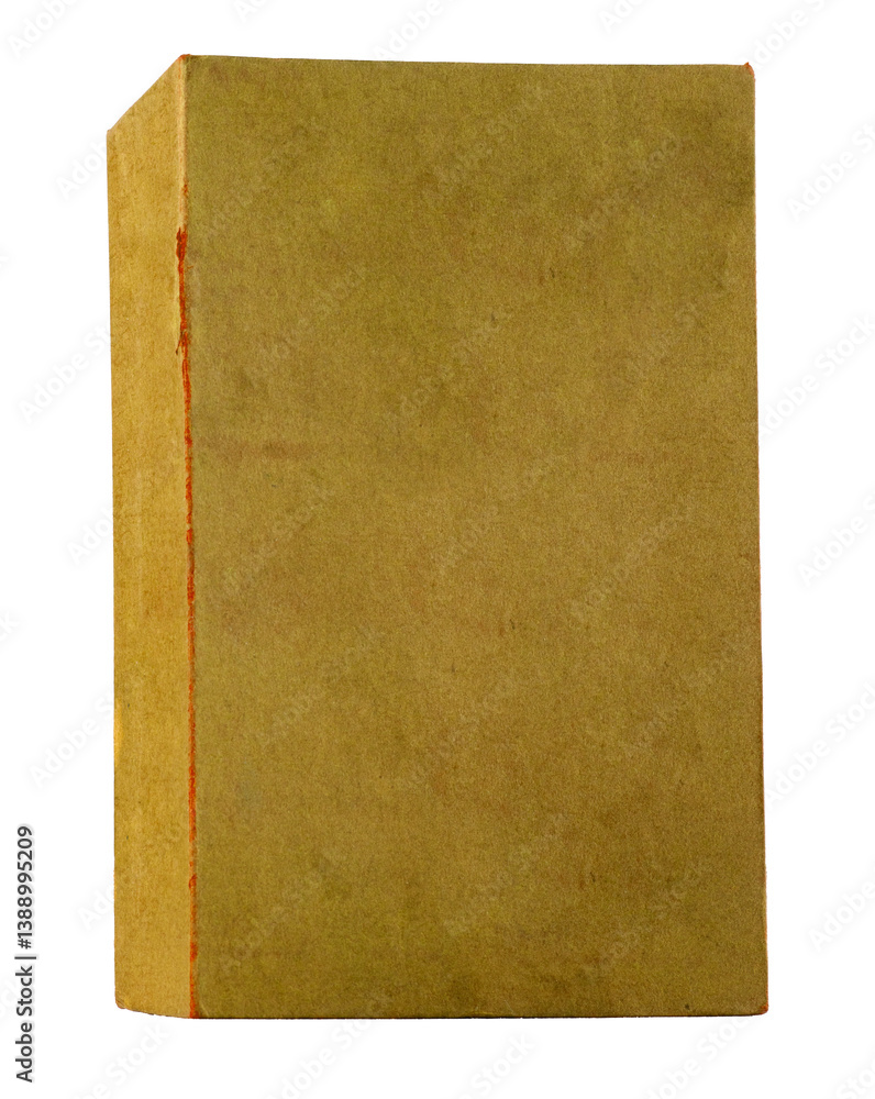 Yellow Worn Fabric-Covered Book Standing Upright Yellow Worn Fabric-Covered Book Standing Upright
