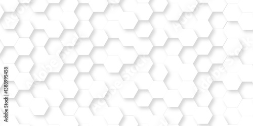 Abstract emboss white Hexagonal Background. Luxury White Pattern. Vector Futuristic minimal honeycomb mosaic white background. geometric mesh cell texture. modern futuristic wallpaper.	
