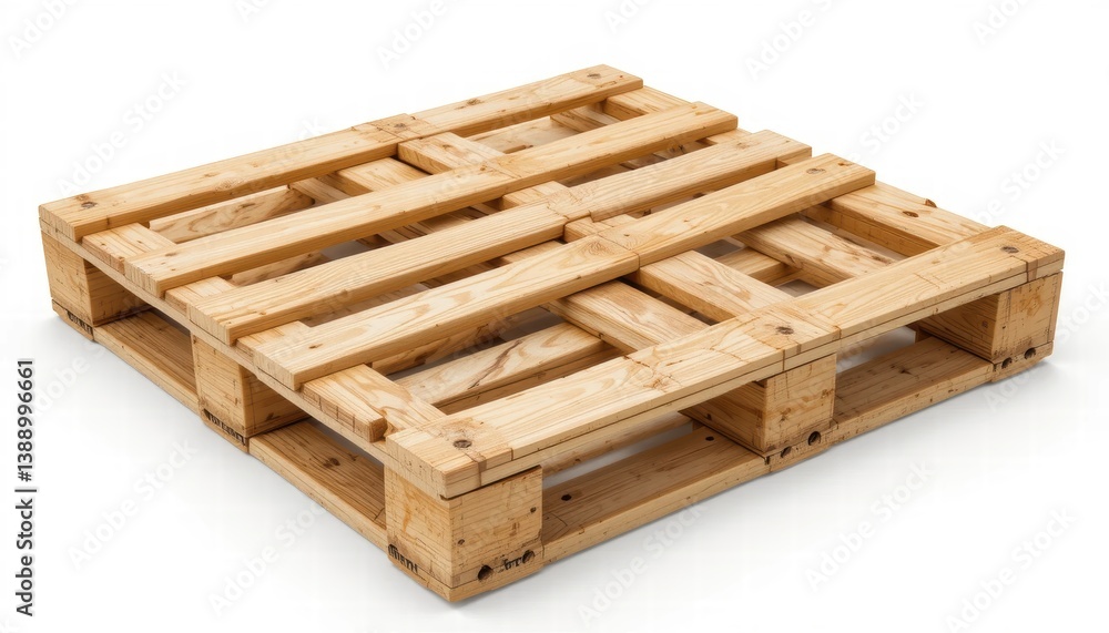 Authentic wooden pallet displaying its natural grain and texture perfect for creative projects Authentic wooden pallet displaying its natural grain and texture perfect for creative projects