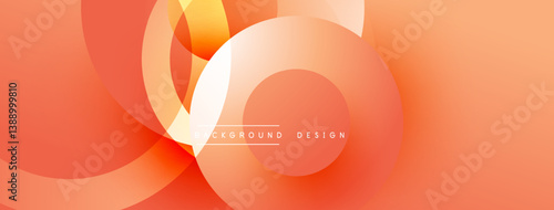 Abstract orange design. Overlapping circles create dynamic visual effect. Smooth gradients, modern aesthetic, perfect for backgrounds, presentations, branding.