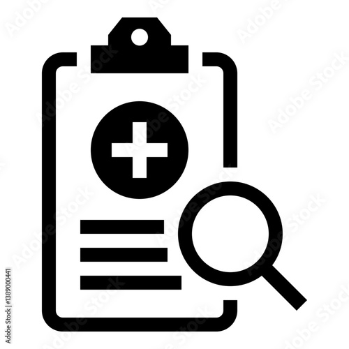 Body checkup document solid icon