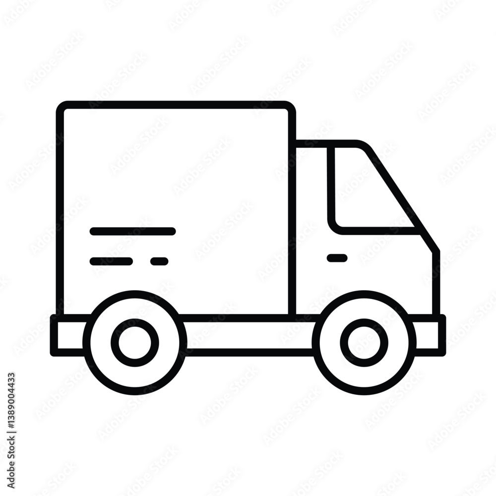 Delivery truck vector outline icon. EPS 10 file Delivery truck vector outline icon. EPS 10 file