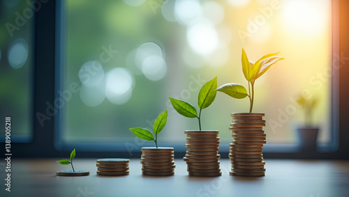 Progressive Retirement Investment Strategies: Visualizing Financial Planning Portfolio Diversity and Secure Wealth Management in Stock Photos with Ample Left-Side Space