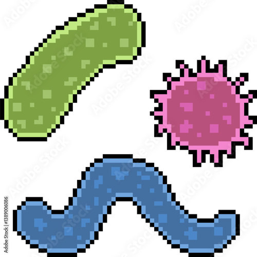 pixel art of bacteria cell form