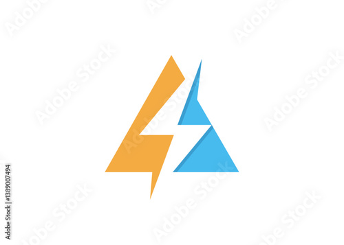 A letter logo with power sign 