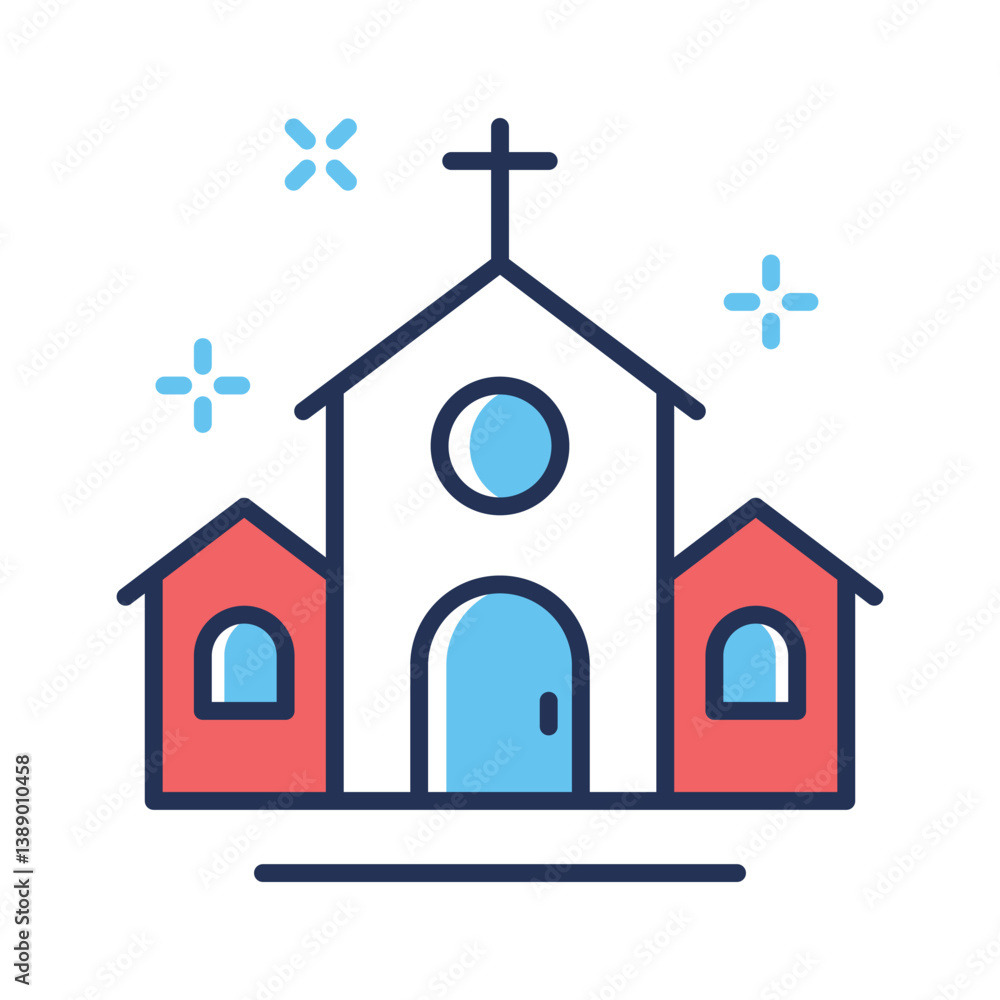Get this modern flat outline icon of church building Get this modern flat outline icon of church building