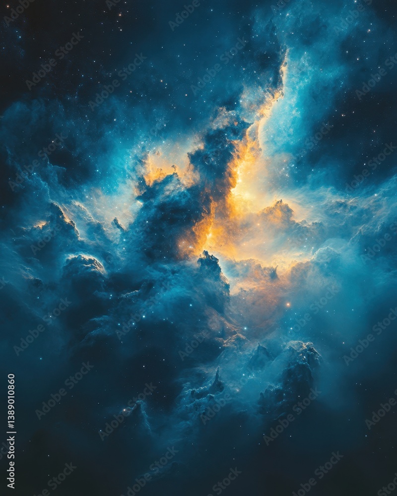 Fototapeta premium Celestial tapestry of cosmic clouds and stardust shimmering in ethereal light a breathtaking view of space