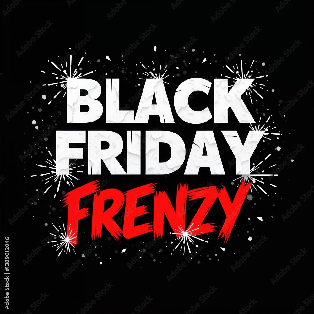 Fototapeta premium Black Friday Frenzy Sale Banner with Bold Typography Design