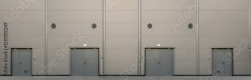 Obraz na płótnie Facade of modern factory hall,wall,door and floor w salonie