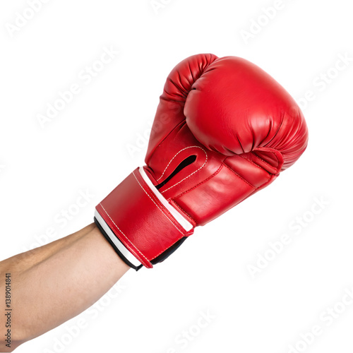 Red boxing gloves isolated on white background